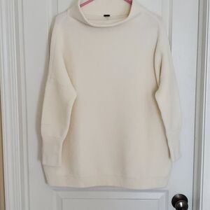 Free People Cream Cowl Neck Sweater